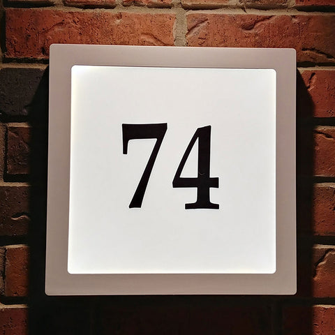 Back LIT LED Number Sign 8 3/4" or 220mm Square